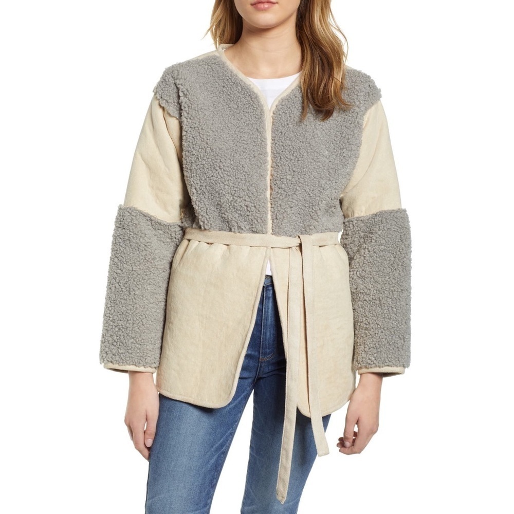 [Lucky Brand] Reversible Mixed Sherpa Jacket